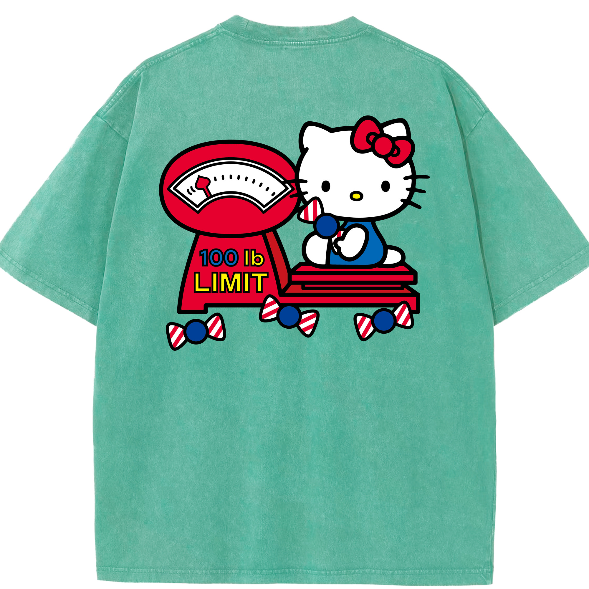 （画像用） Hello Kitty ハローキティ 綿100% ヴィンテージ風 半袖Tシャツ（背面プリント）